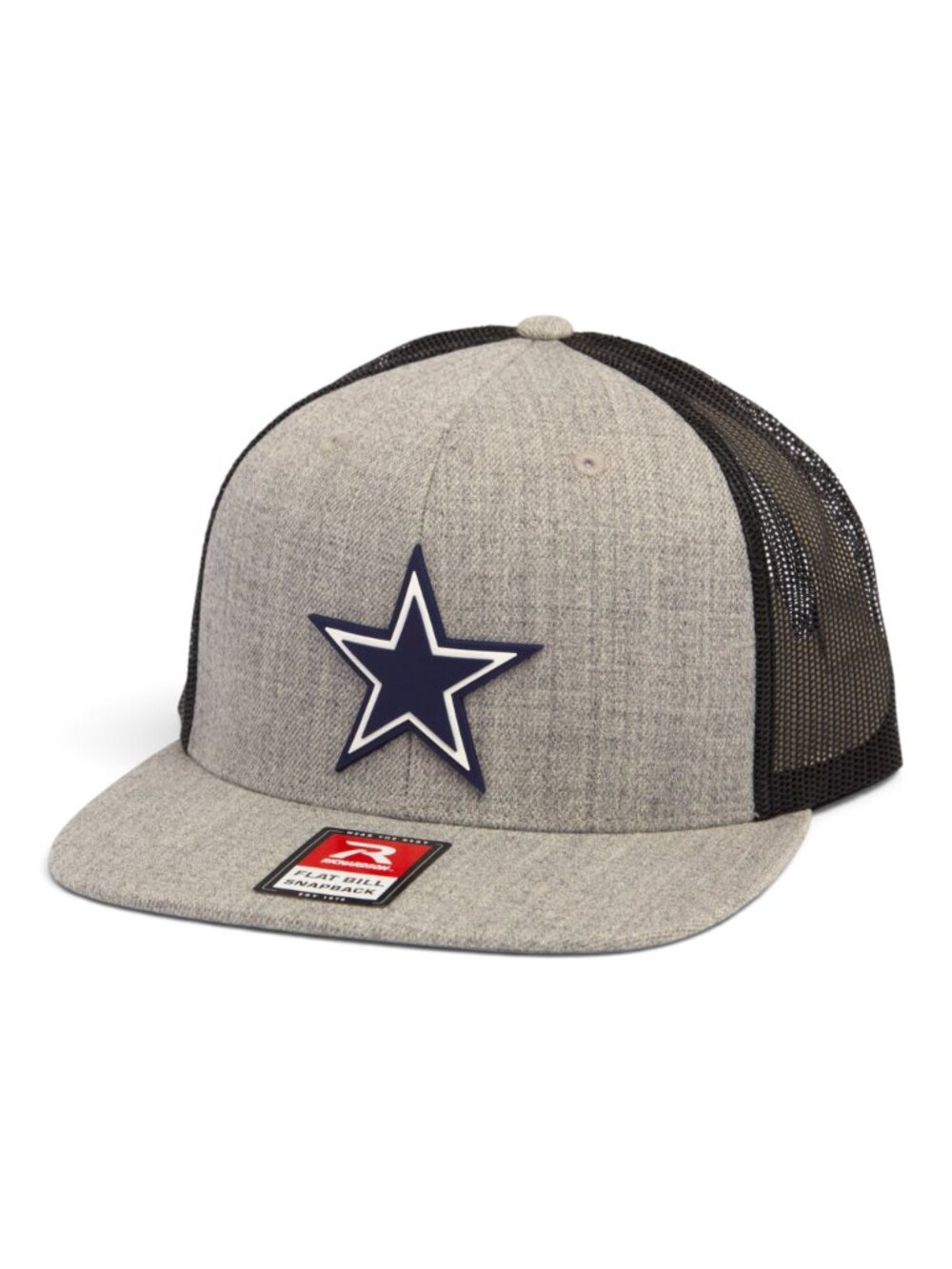 Dallas Cowboys 3D Wool Blend Flat Bill Hat- Heather Grey/ Black